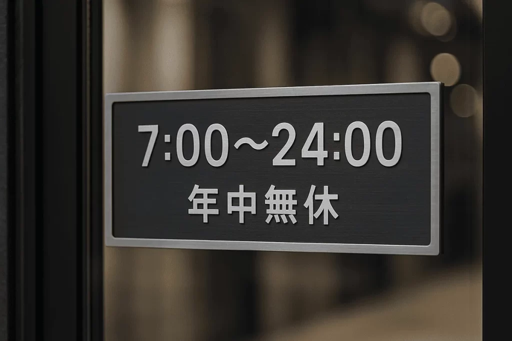 営業時間と年中無休の通い方
