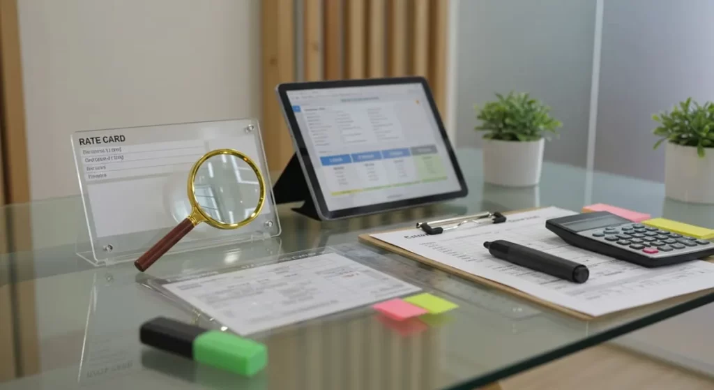 料金表示の透明性を確認する