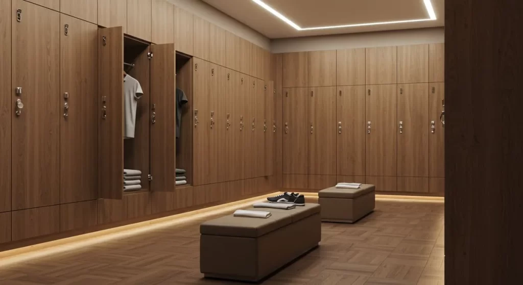 利用できる置きウェアとロッカー常設の有無