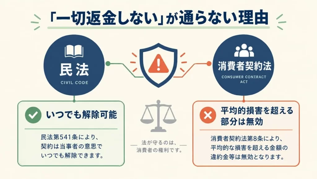 一切返金しないが通らない理由