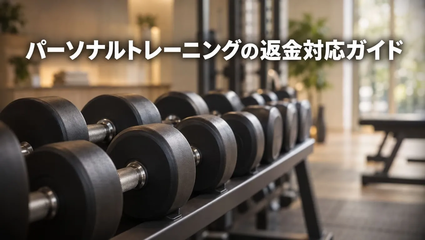 返金対応タイトルとダンベル