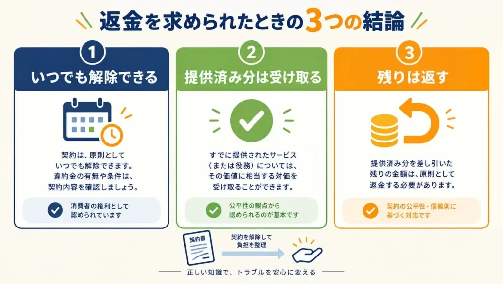 返金を求められたとき